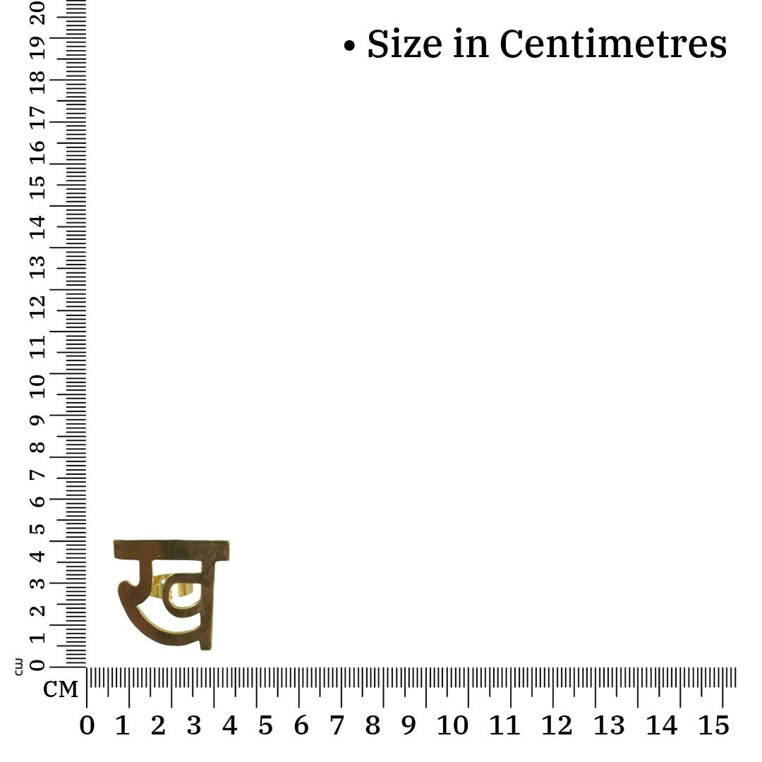 Jewellery Hat Gold Plated Hindi Kha Ring For Women, Adjustable Size, Metallic Finish, Anti Tarnish, Water Resistant, Lightweight, Gift Packaged