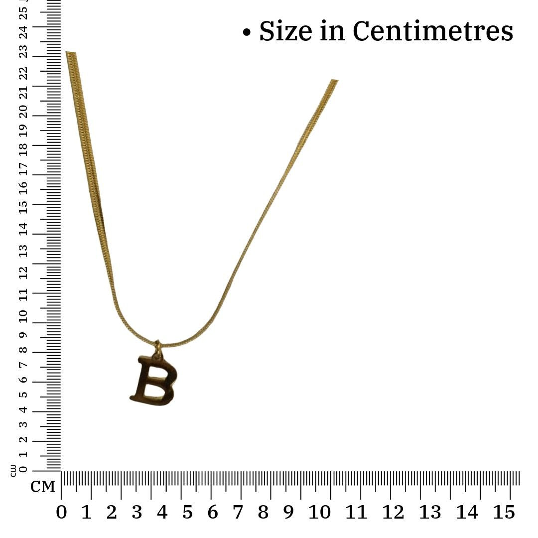 Female Name Locket Designs in Gold | Gold Plated B Word Necklace | Initial Jewellery