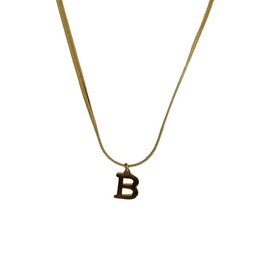 Female Name Locket Designs in Gold | Gold Plated B Word Necklace | Initial Jewellery