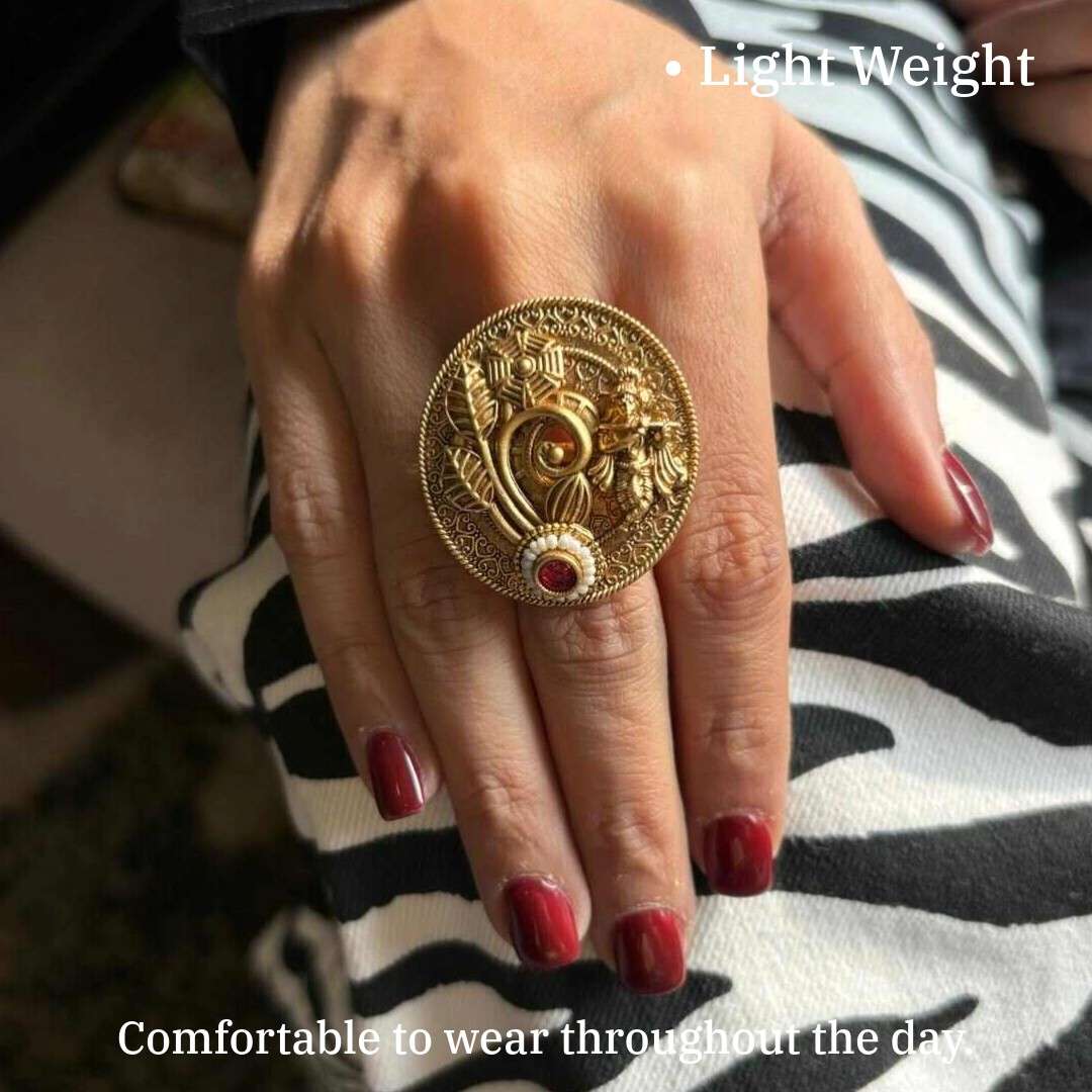 Very Big Traditional Ring | Anti-Tarnish | Water Resistant | Gift Box Packing