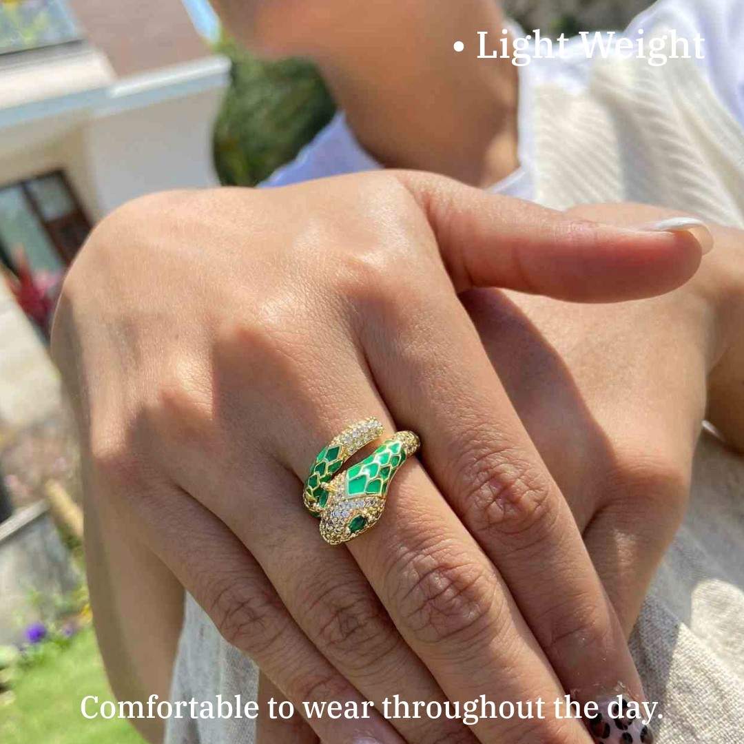 Serpent Ring | Green Snake Ring | Buy Snake Ring Online | Snake Jewellery