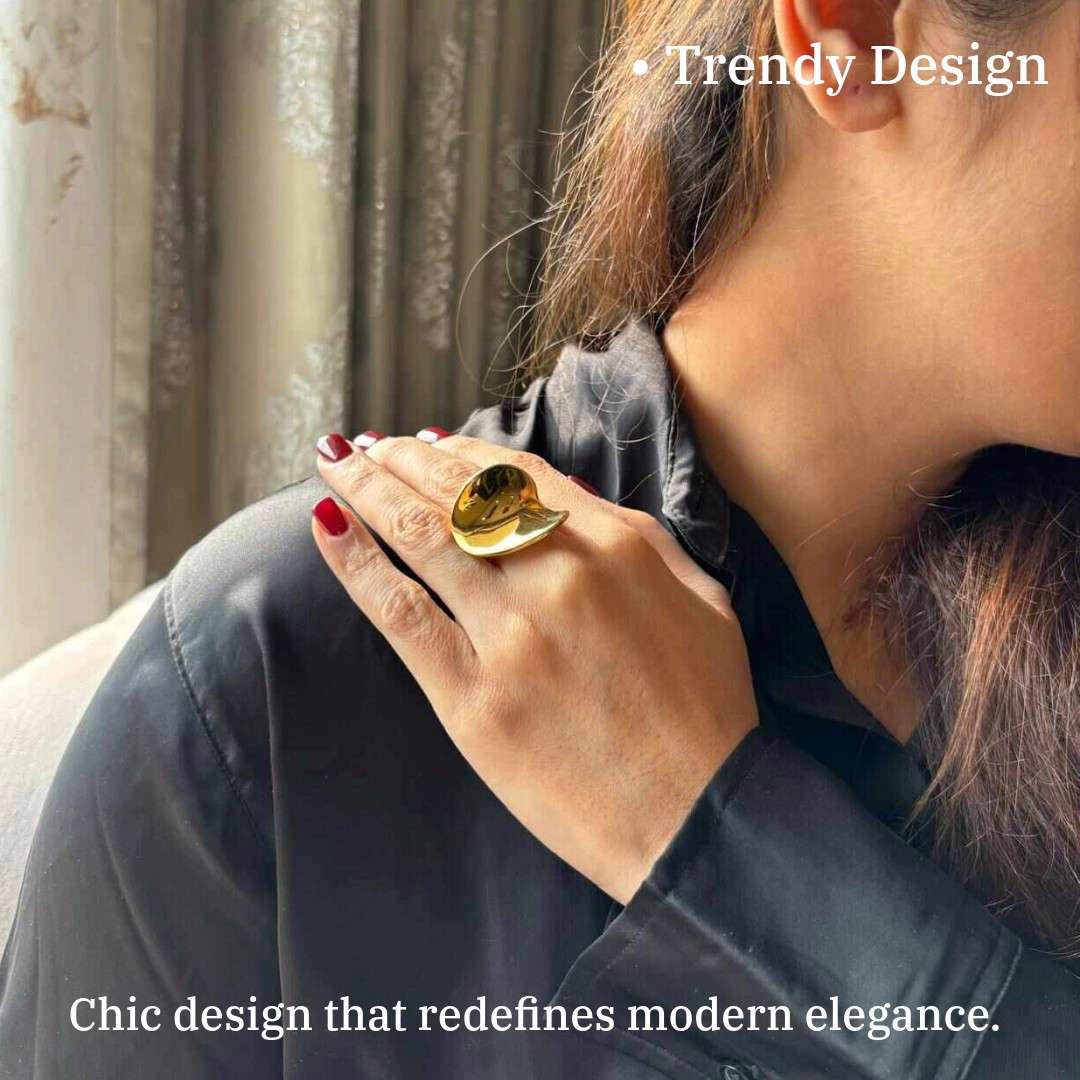 Big Contemporary Ring | Anti-Tarnish | Water Resistant | Gift Box Packing