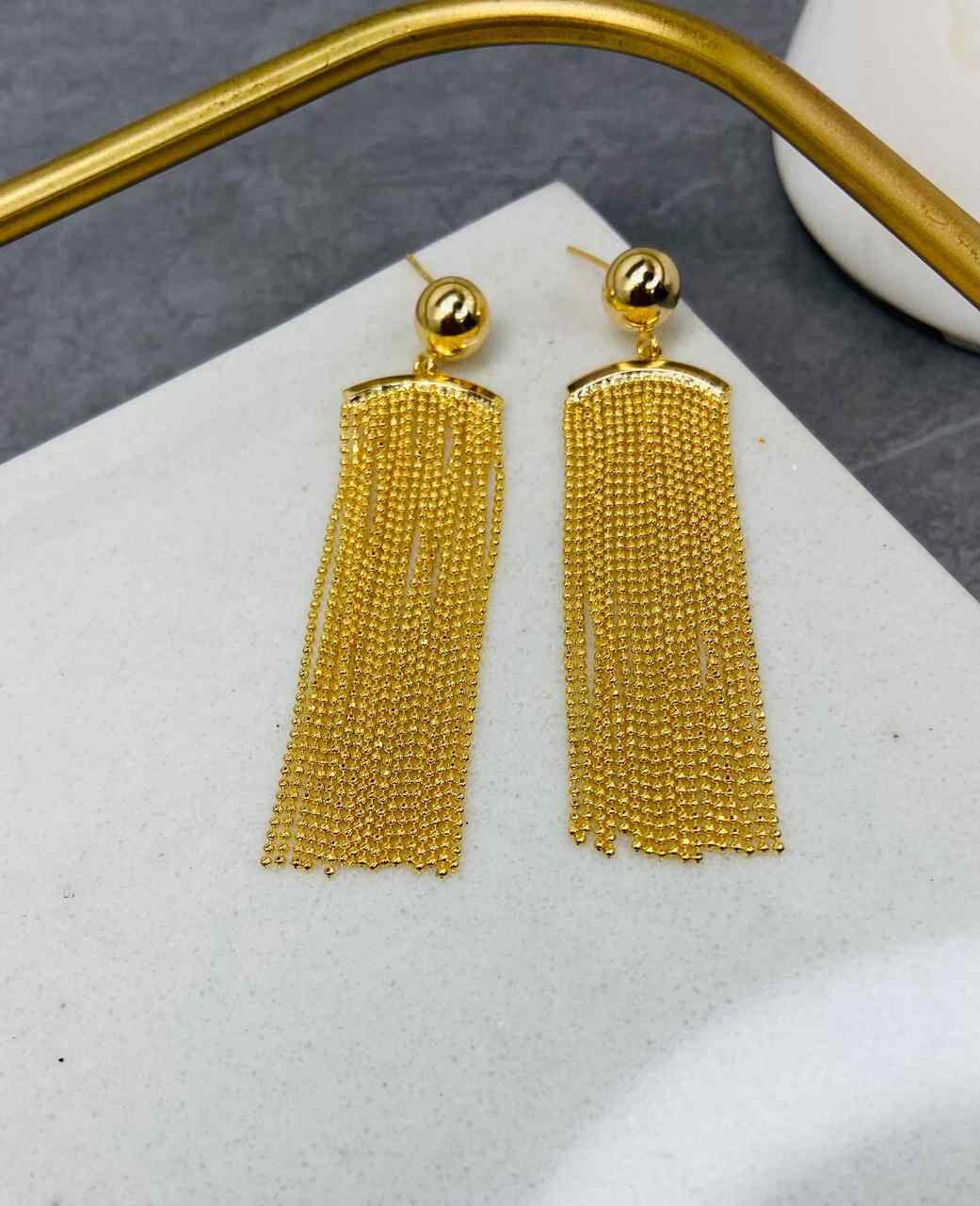 Gold Plated Tassel Earrings
