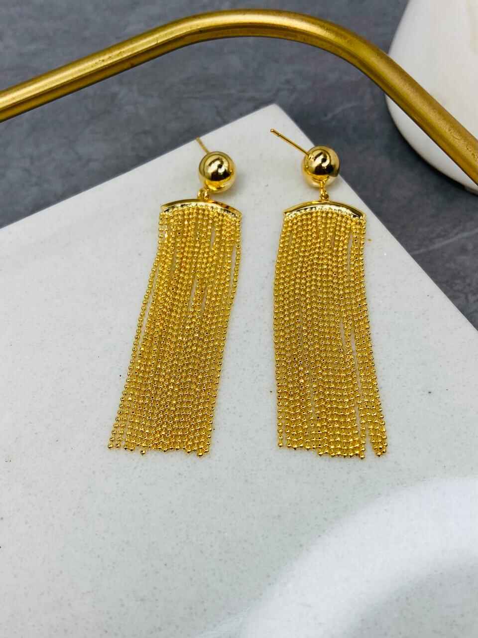 Gold Plated Tassel Earrings