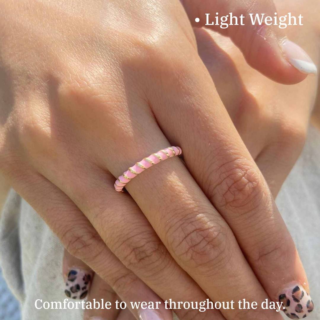 Modern Ring | A Pink Ring | Gold Plated Modern Ring for Women | Artificial Jewellery