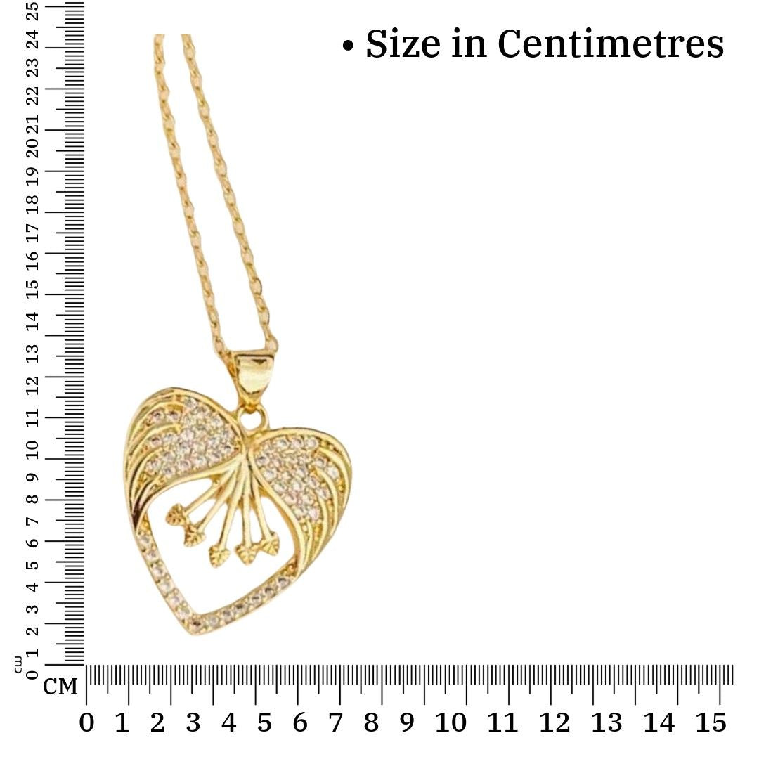 Heart Shape Pendant Gold | 18k Gold Filled | Costume Jewellery for Ladies