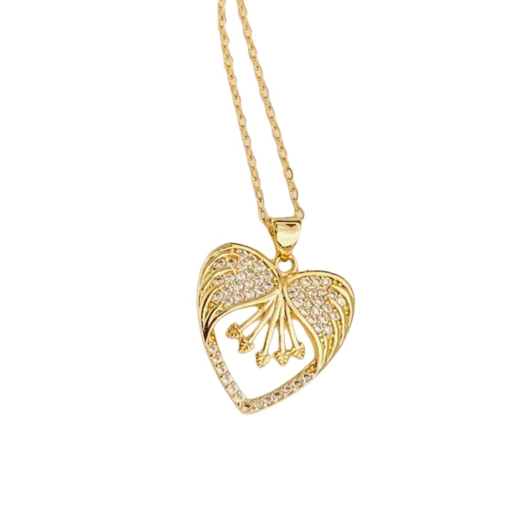 Heart Shape Pendant Gold | 18k Gold Filled | Costume Jewellery for Ladies