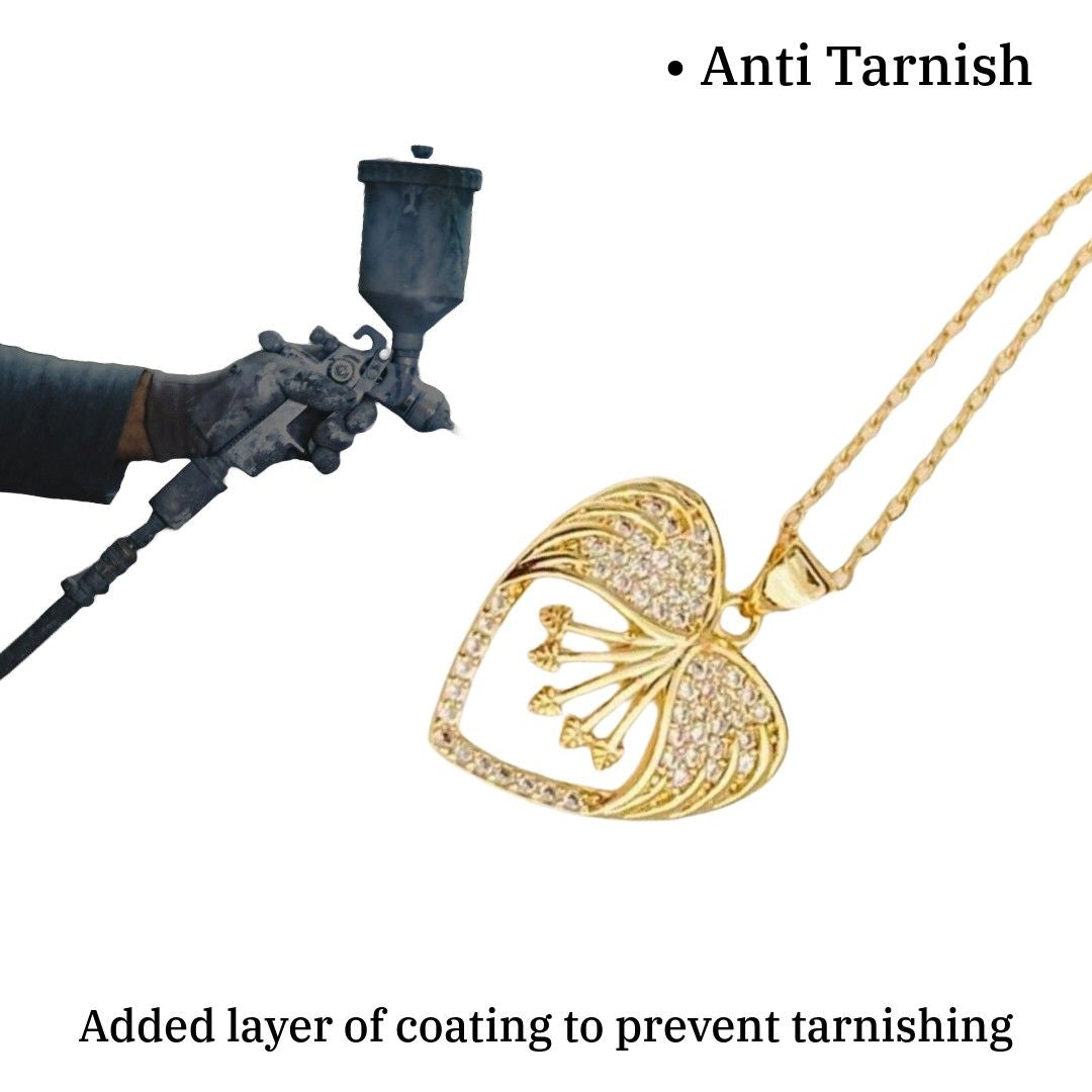 Heart Shape Pendant Gold | 18k Gold Filled | Costume Jewellery for Ladies