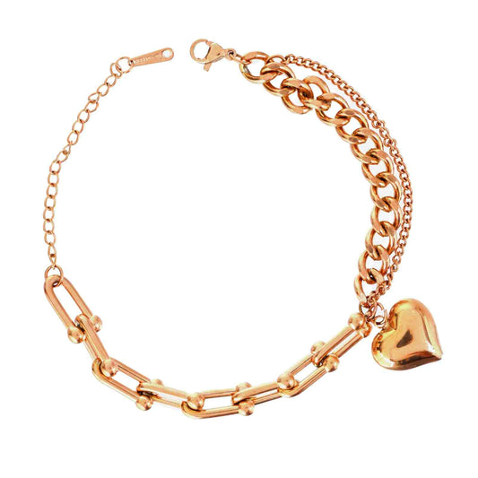 Heart Bracelet | Costume Jewellery | Rose Gold Plated