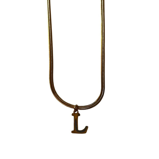 Gold Pendant Name Design | Gold Plated L Word Necklace for Women | Initial Jewellery