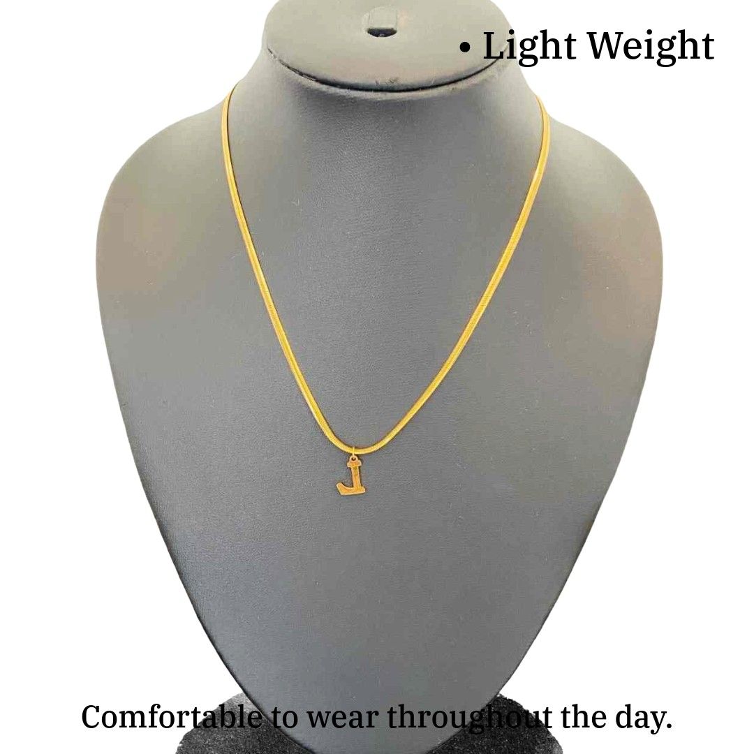 Gold Pendant Name Design | Gold Plated L Word Necklace for Women | Initial Jewellery
