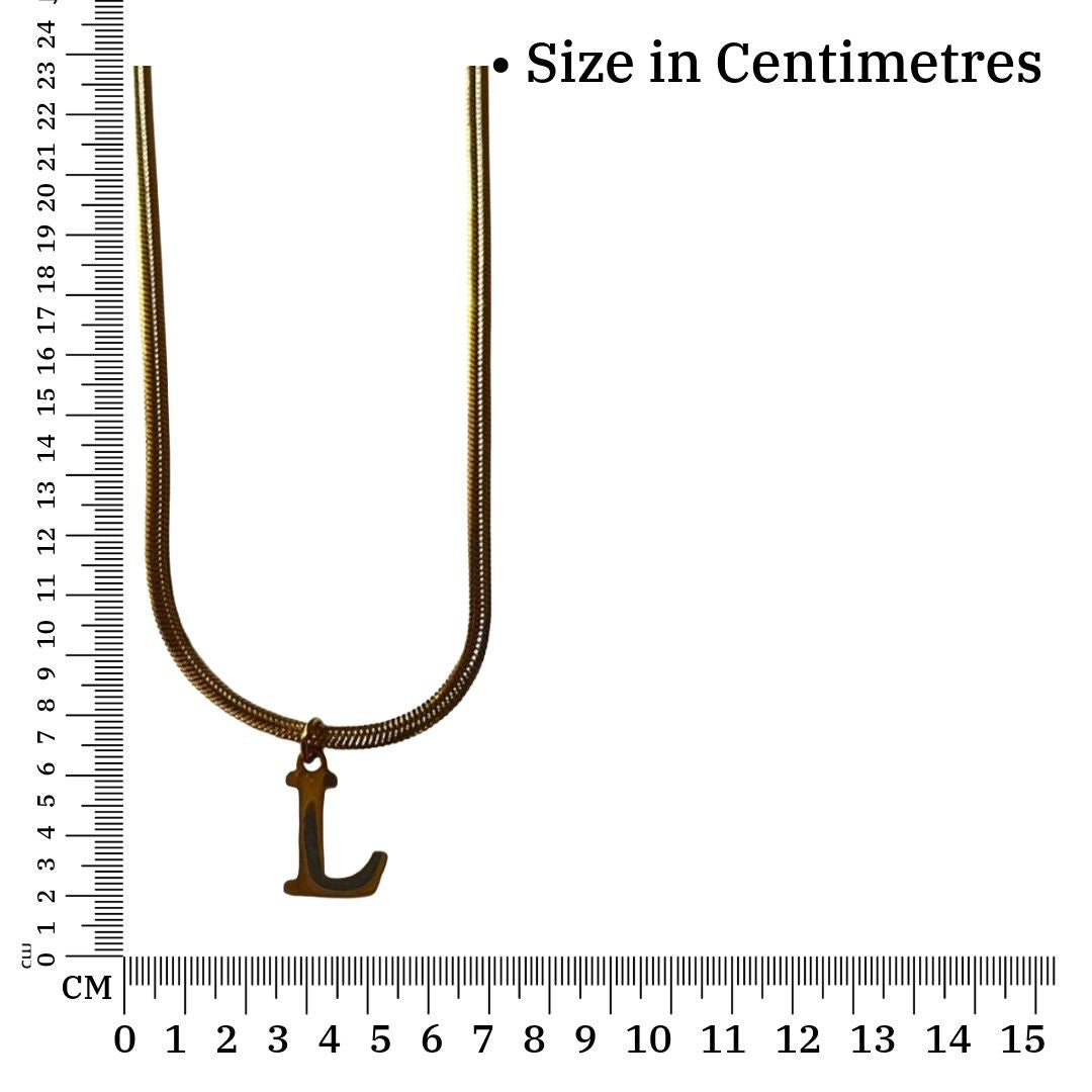 Gold Pendant Name Design | Gold Plated L Word Necklace for Women | Initial Jewellery