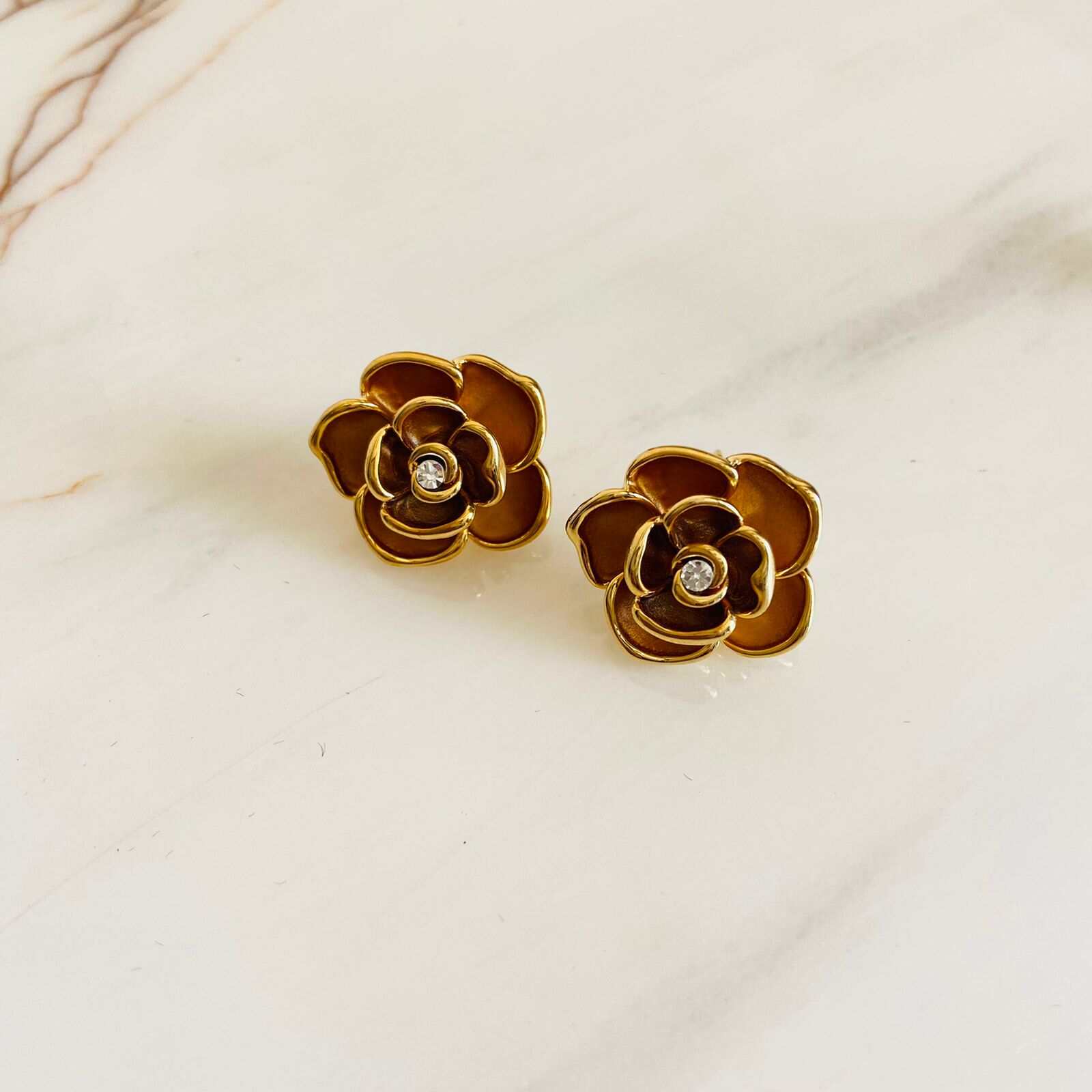 Jewellery Hat Mini Flowers Earrings For Women - Gold Plated Earrings - Premium Collection Fashion Jewellery November 2022 Western Jewellery for girls