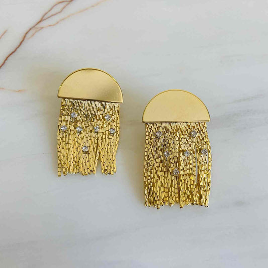 Jewellery Hat® Mini Tassels Earrings For Women - Gold Plated Earrings - Premium Collection Fashion Jewellery November 2022 Western Jewellery for girls