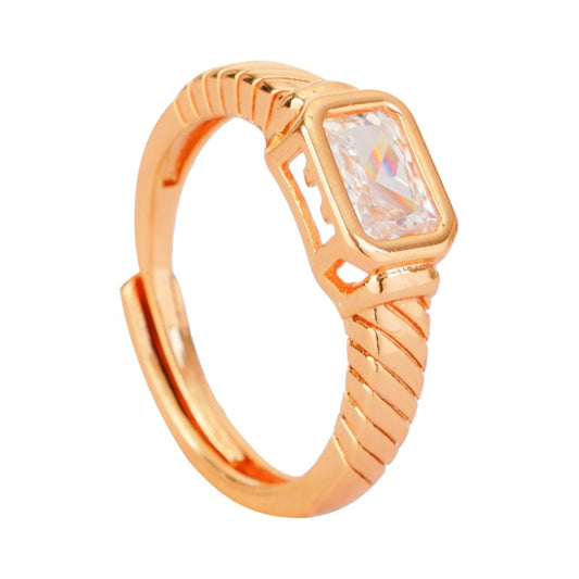 Ladies Ring Design Gold With  White Crystal Stone | Best Imitation Jewellery Online