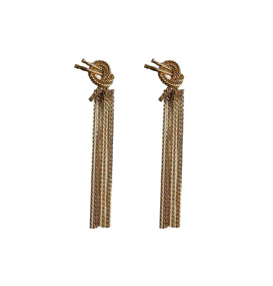 Long Earrings Gold Jewellery | Tassel Earrings for Women | Costume Jewelry