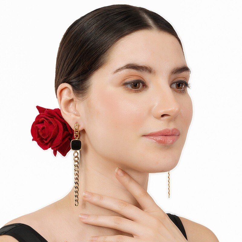 Buy Johori Western UHook Pink Leaf Drop Earrings Online At Best Price   Tata CLiQ