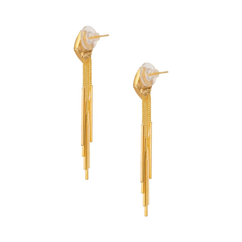 Buy FANCY GOLD PLATED WESTERN LONG EARRING 71581 | Kanhai Jewels