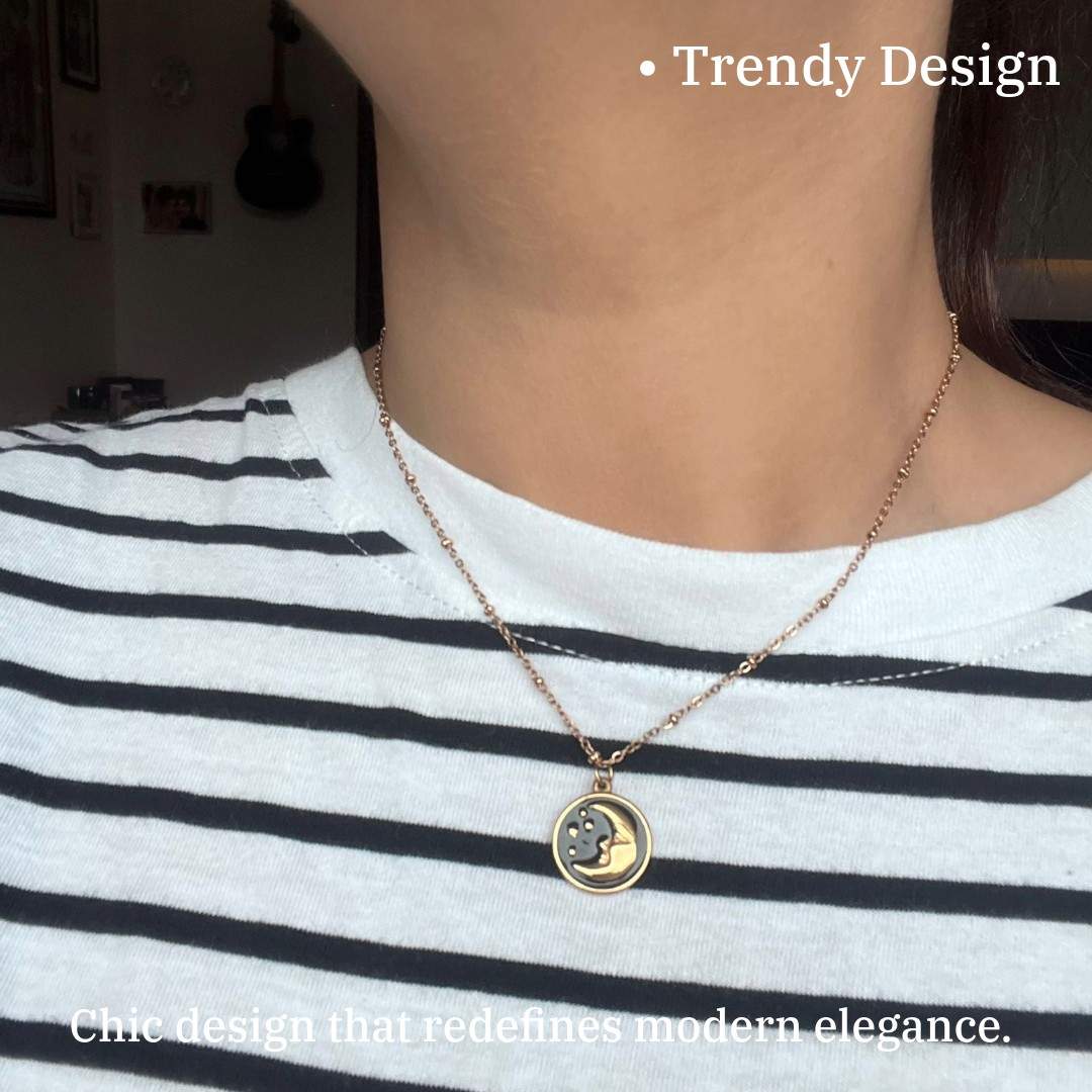 Moon Locket | Rose Gold Plated Moon Locket for Women | Artificial Jewellery