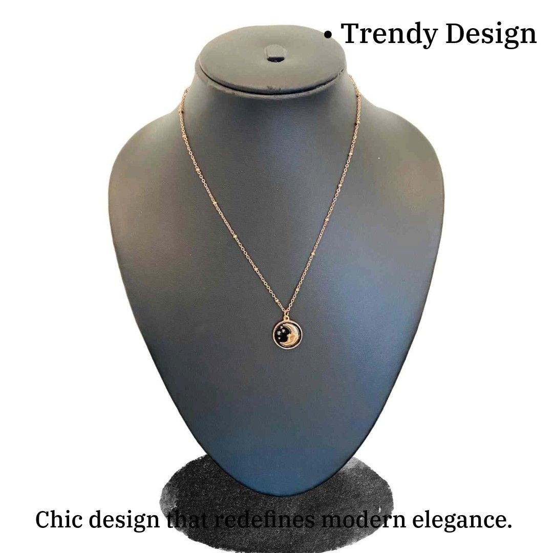 Moon Locket | Rose Gold Plated Moon Locket for Women | Artificial Jewellery