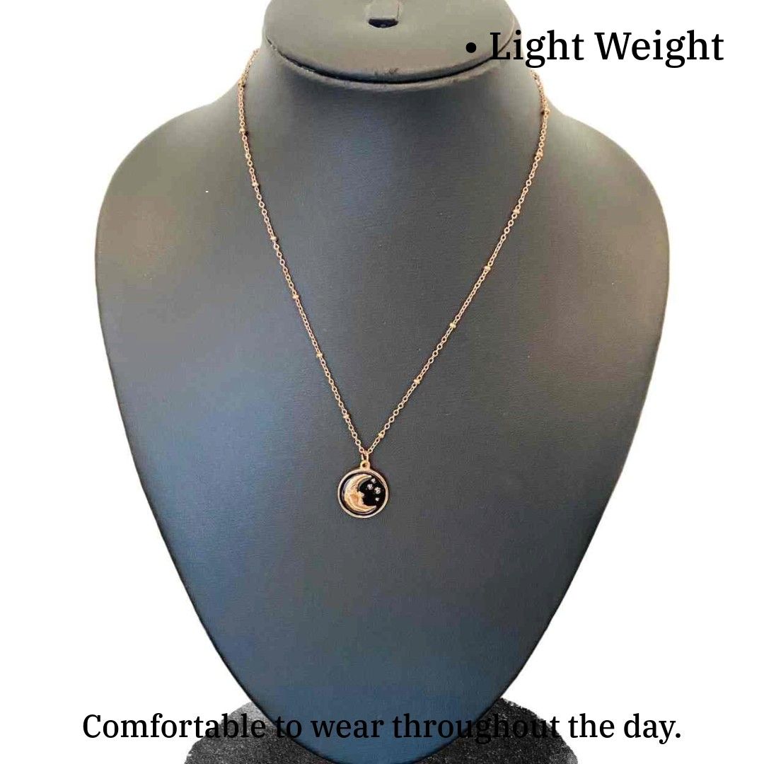 Moon Locket | Rose Gold Plated Moon Locket for Women | Artificial Jewellery