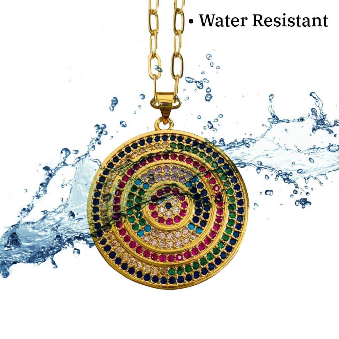 Pendant Round Gold | Gold Plated Round Necklace for Women | Artificial Jewellery