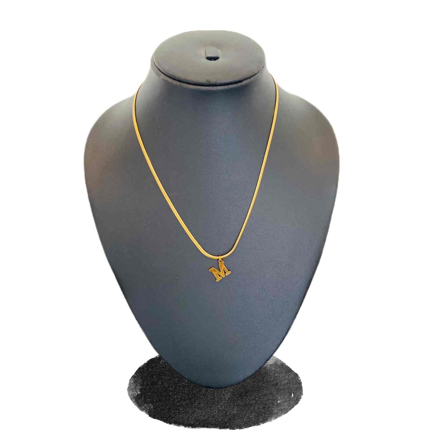 Name Design Chain Gold Plated M Word Necklace for Women