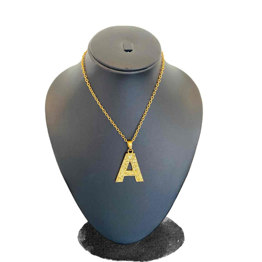 Name Gold Chain Design | Gold Plated A Word Necklace for Women | Initial Jewellery