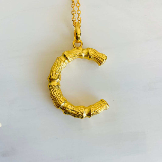 Name Locket | C Alphabet Gold Necklace | Initial Jewelry