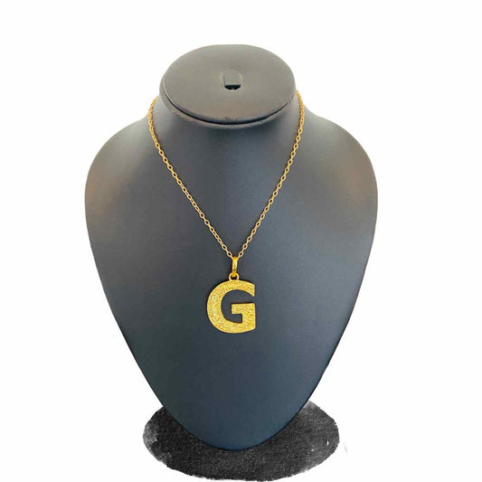 Name Locket Gold | Gold Plated G Word Necklace for Women | Initial Jewellery