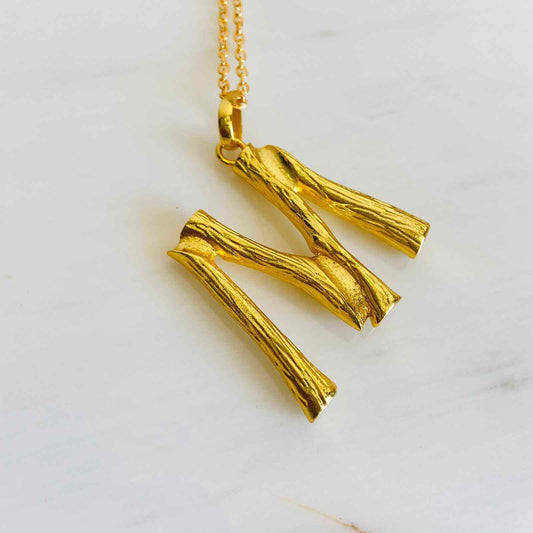 Name Necklace Gold | M Alphabet Necklace for Women | Initial Jewelry