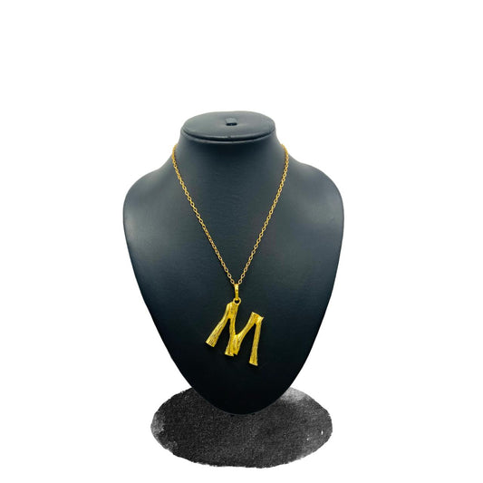 Name Necklace Gold | M Alphabet Necklace for Women | Initial Necklaces