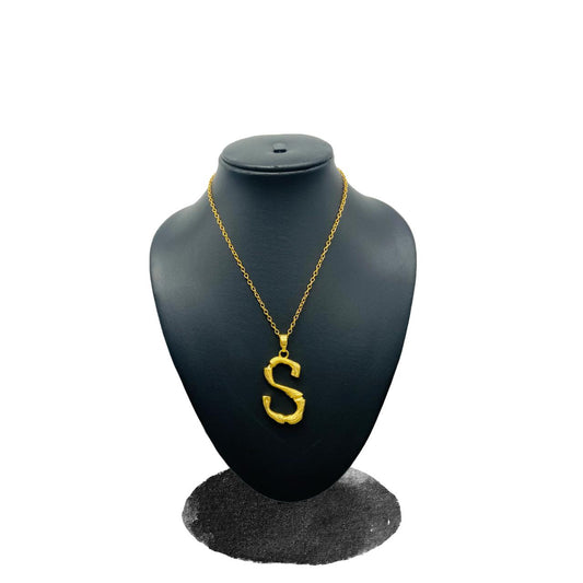 Name Pendant | S Alphabet gold Necklace | Initial Necklaces