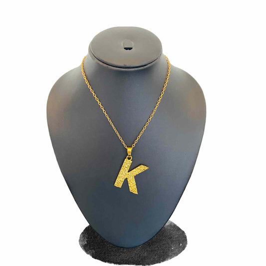 Name Pendant Design Gold | Gold Plated K Word Necklace for Women | Initial Jewellery