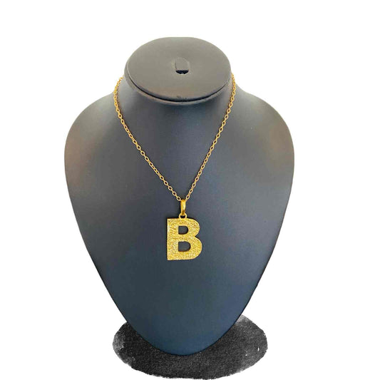 Name Wala Locket | Gold Plated B Word Necklace for Women | Initial Jewellery
