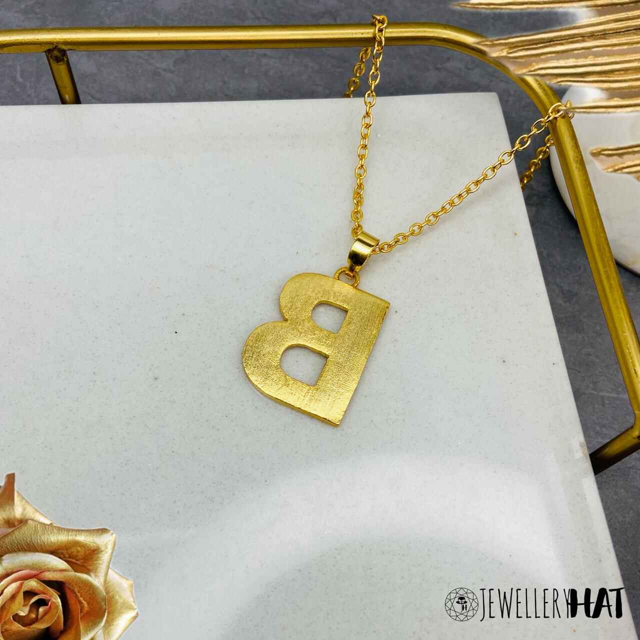 Name Wala Locket Gold Plated B Word Necklace for Women Initial