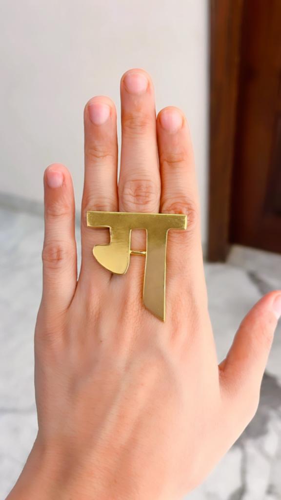 Buy FOREVER BLINGS. Adjustable I Love You Heart Gold Initial Letter Name  Alphabet M Finger Rings for women Online at Best Prices in India - JioMart.