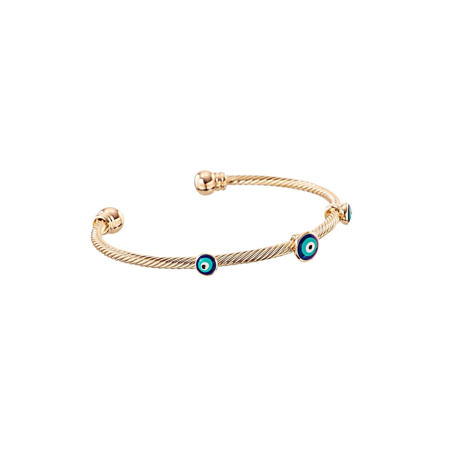 Amulet Nazar Evil Blue Eye Charm Bracelet Lucky Gold Silver Color Brass  Chain Bracelets Bangle For Women Prayer Jewelry - Bracelets - AliExpress