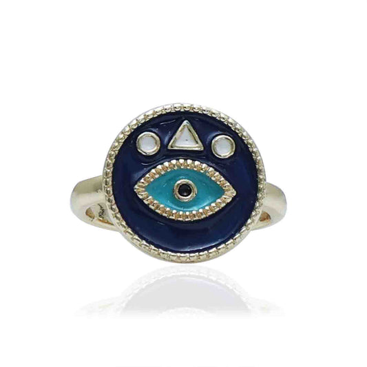 Nazar Ring | Blue Eye Ring | Gold Plated Nazar Ring for Women | Artificial Jewellery