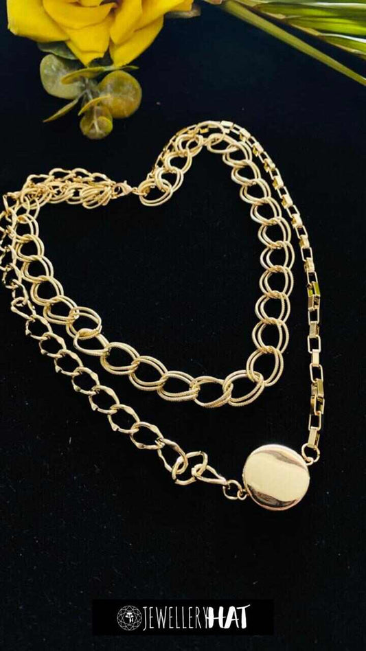 Necklace - Multi Layered Coin Pendant Bold Statement Fashion Jewellery