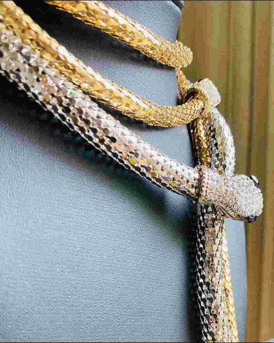 Necklaces - Snakes On The Lady- Gold Plated - Fashion Jewellery By Jewellery Hat.