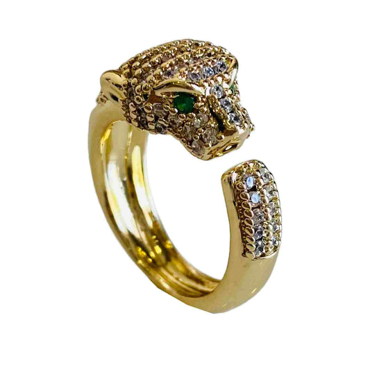 Panther Ring | Adjustable Size | Gold Plating | Western Jewellery