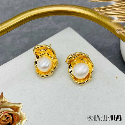 Pearl Earrings Design In Gold