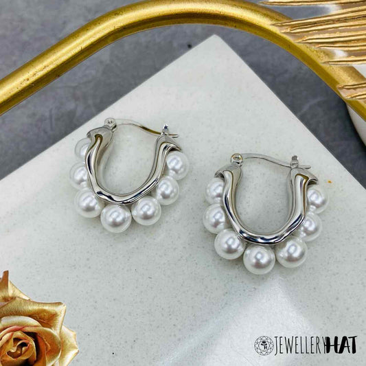 Pearl Earrings With Silver
