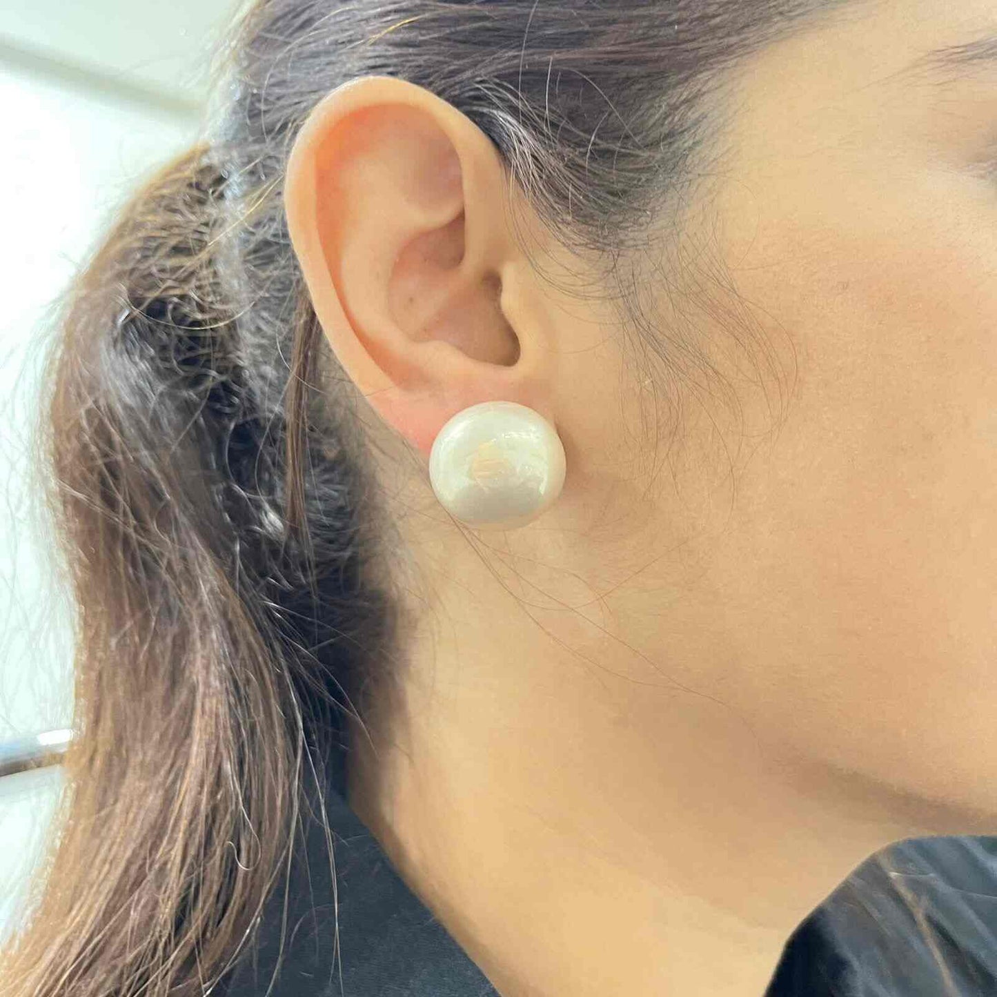 Pearl Gold Earrings Stud