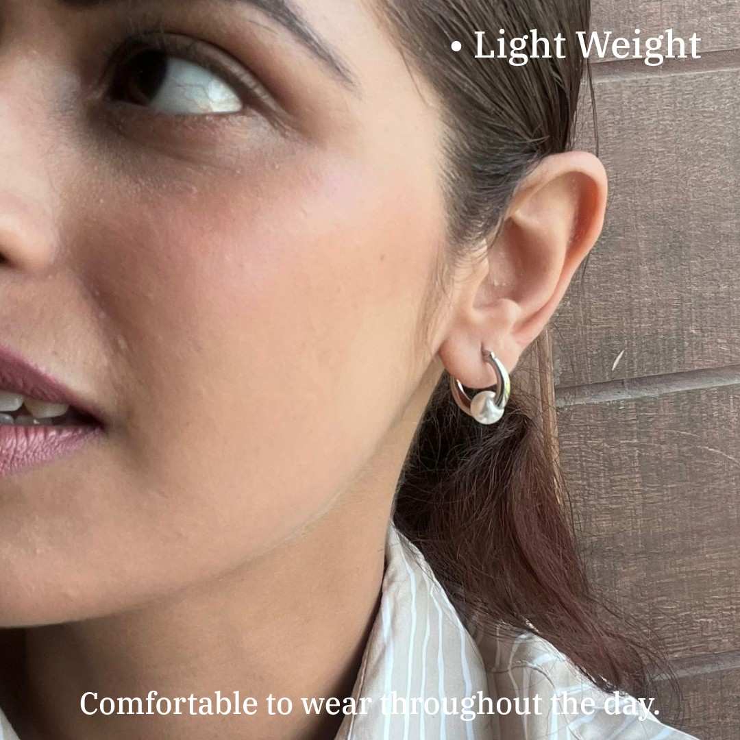 Earrings Pearl Silver