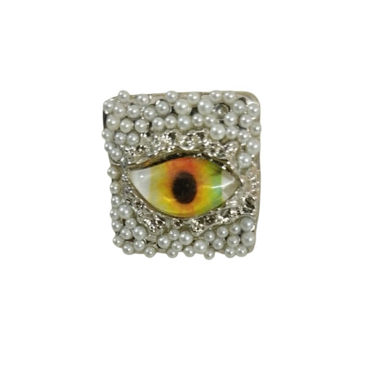 Evil Eye Ring With Pearls | Anti-Tarnish | Water Resistant | Gift Box Packing