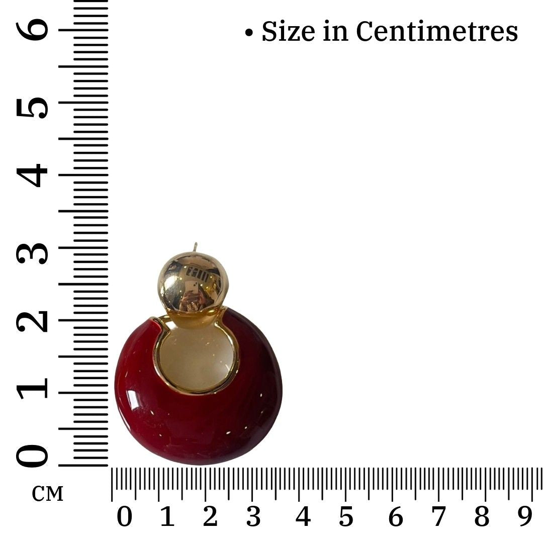 Red Earrings For Women, Round Ball Drop Earrings, Red and Gold Glass Crystal, Anti Tarnish, Water Resistant, Lightweight, Gift Packaged