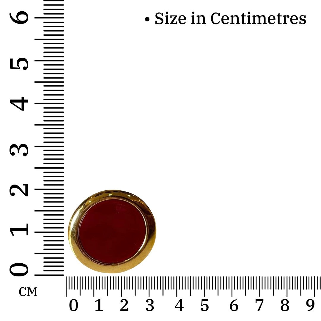 Red Earrings, Round Stud Earrings for Women, Gold Plated, Anti Tarnish, Water Resistant, Lightweight, Gift Packaged