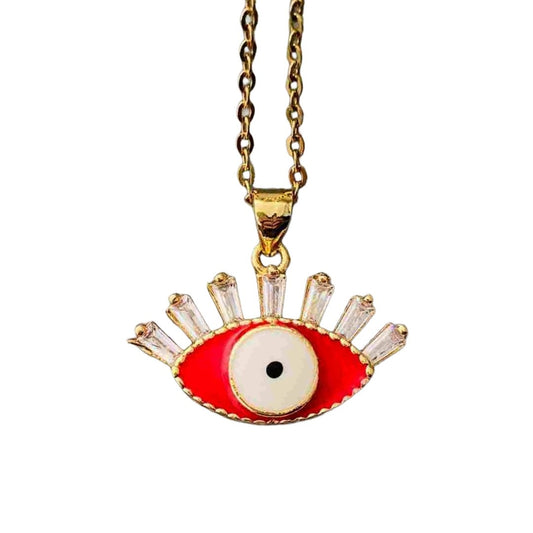 Pendant with Eye | Red Evil Eye Pendant | Imitation Jewellery for Women